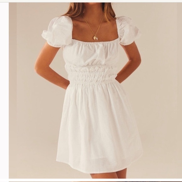 Peppermayo Dresses & Skirts - Peppermayo white baby doll dress NWT coquette cottage core